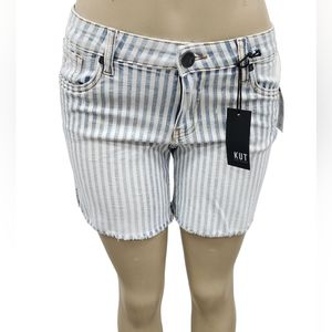 Sophia mid Rise bermuda short stripe denim
